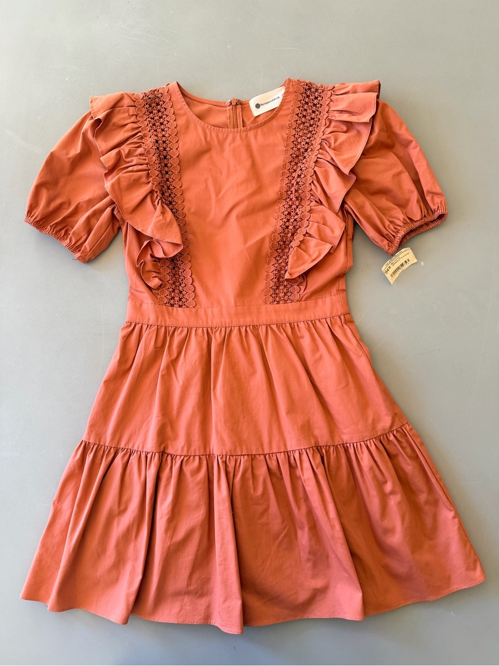 Women’s X-Small Ruffle Tiered Dress in Terracotta